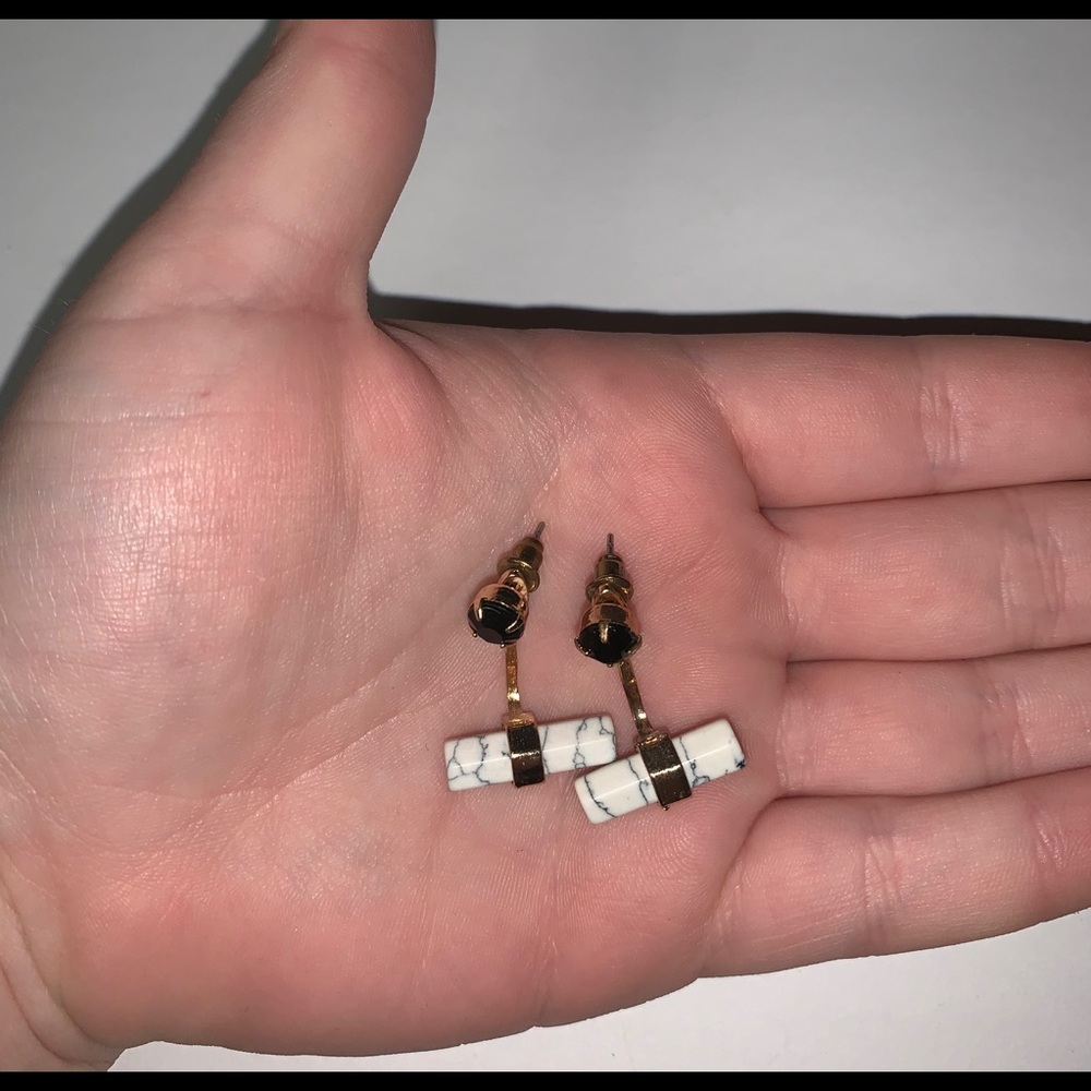 Black and marble earrings